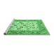 Sideview of Machine Washable Oriental Emerald Green Traditional Area Rugs, wshtr3006emgrn