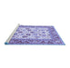 Sideview of Machine Washable Oriental Blue Traditional Rug, wshtr3006blu