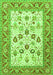 Serging Thickness of Machine Washable Oriental Green Traditional Area Rugs, wshtr3006grn