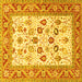 Square Oriental Yellow Traditional Rug, tr3006yw