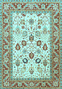 Oriental Light Blue Traditional Rug, tr3006lblu