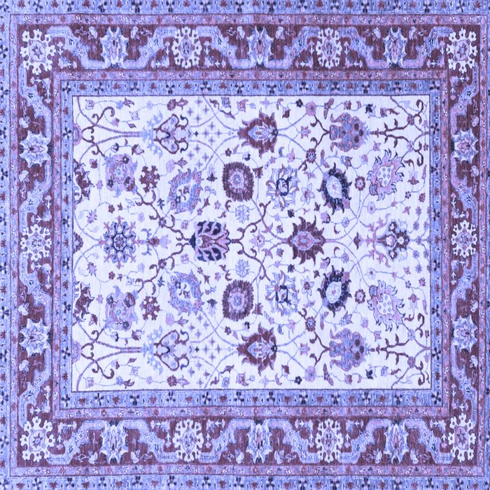 Square Machine Washable Oriental Blue Traditional Rug, wshtr3006blu