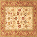 Square Oriental Brown Traditional Rug, tr3006brn