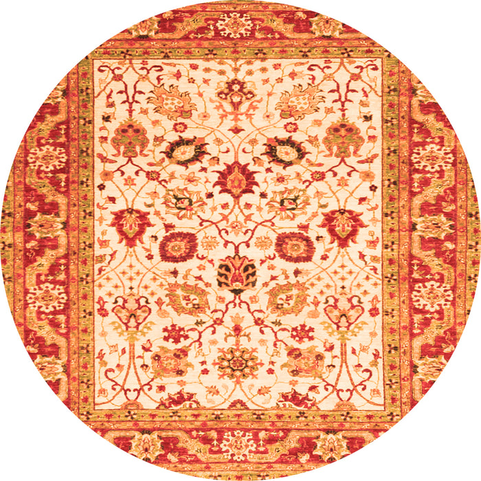Machine Washable Oriental Orange Traditional Area Rugs, wshtr3006org