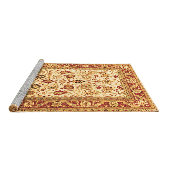 Sideview of Machine Washable Oriental Brown Traditional Rug, wshtr3006brn