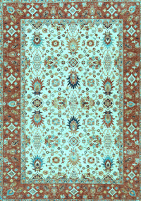 Oriental Light Blue Traditional Rug, tr3007lblu