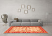 Machine Washable Oriental Orange Traditional Area Rugs in a Living Room, wshtr3007org