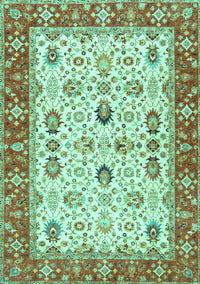 Oriental Turquoise Traditional Rug, tr3007turq