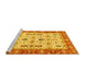 Sideview of Machine Washable Oriental Yellow Traditional Rug, wshtr3007yw