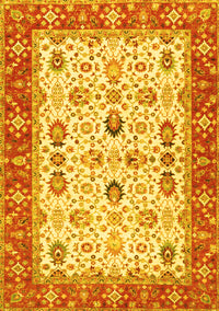 Oriental Yellow Traditional Rug, tr3007yw