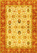 Oriental Yellow Traditional Rug, tr3007yw