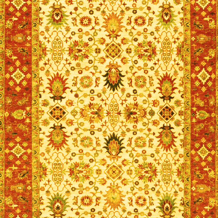 Oriental Yellow Traditional Rug, tr3007yw