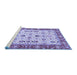 Sideview of Machine Washable Oriental Blue Traditional Rug, wshtr3007blu