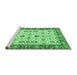 Sideview of Machine Washable Oriental Emerald Green Traditional Area Rugs, wshtr3007emgrn