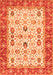 Serging Thickness of Machine Washable Oriental Orange Traditional Area Rugs, wshtr3007org