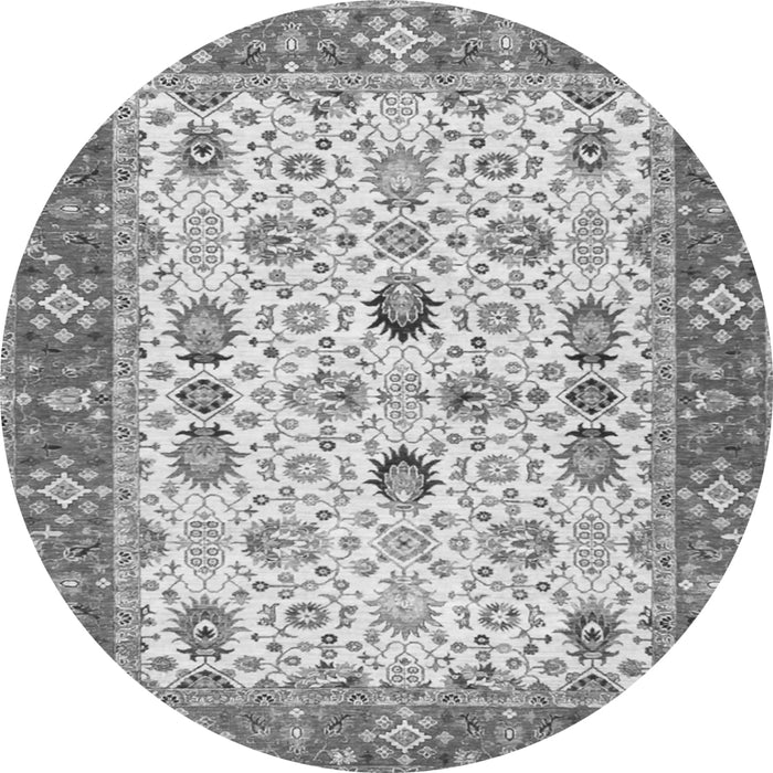 Square Oriental Gray Traditional Rug, tr3007gry