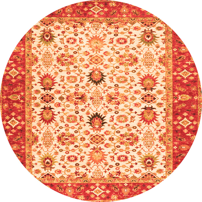 Machine Washable Oriental Orange Traditional Area Rugs, wshtr3007org