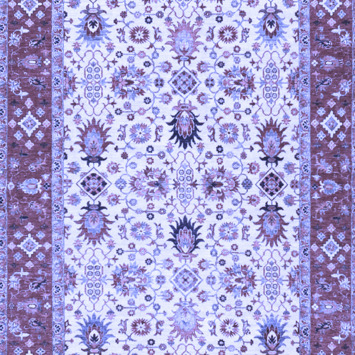 Machine Washable Oriental Blue Traditional Rug, wshtr3007blu