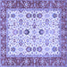 Square Oriental Blue Traditional Rug, tr3007blu