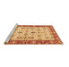 Sideview of Machine Washable Oriental Brown Traditional Rug, wshtr3007brn