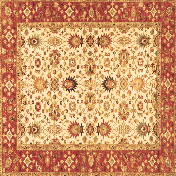 Square Oriental Brown Traditional Rug, tr3007brn