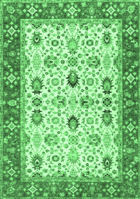 Oriental Emerald Green Traditional Rug, tr3007emgrn