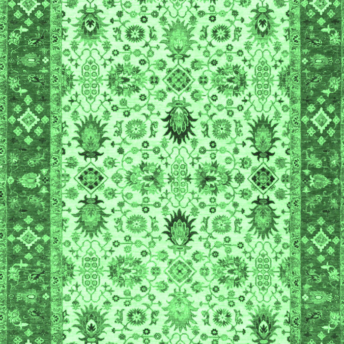 Oriental Emerald Green Traditional Rug, tr3007emgrn