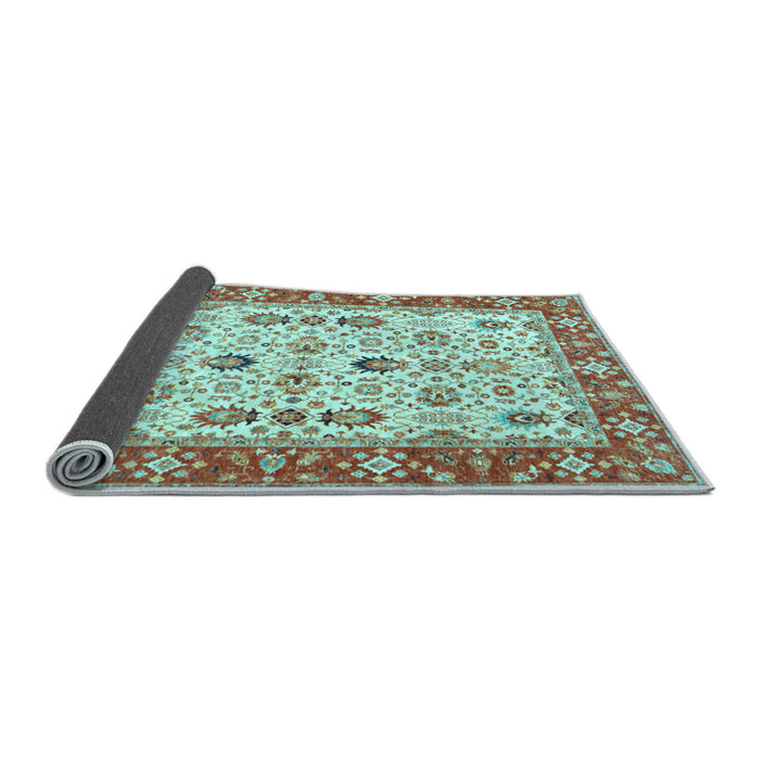 Sideview of Oriental Light Blue Traditional Rug, tr3007lblu