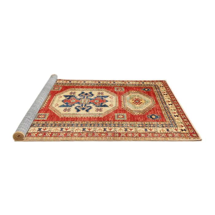 Sideview of Machine Washable Traditional Red Rug, wshtr3008