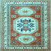 Square Machine Washable Geometric Light Blue Traditional Rug, wshtr3008lblu