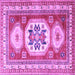 Square Geometric Purple Traditional Rug, tr3008pur