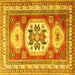 Square Geometric Yellow Traditional Rug, tr3008yw