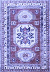 Geometric Blue Traditional Rug, tr3008blu