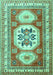 Geometric Turquoise Traditional Rug, tr3008turq