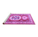 Sideview of Machine Washable Geometric Purple Traditional Area Rugs, wshtr3008pur