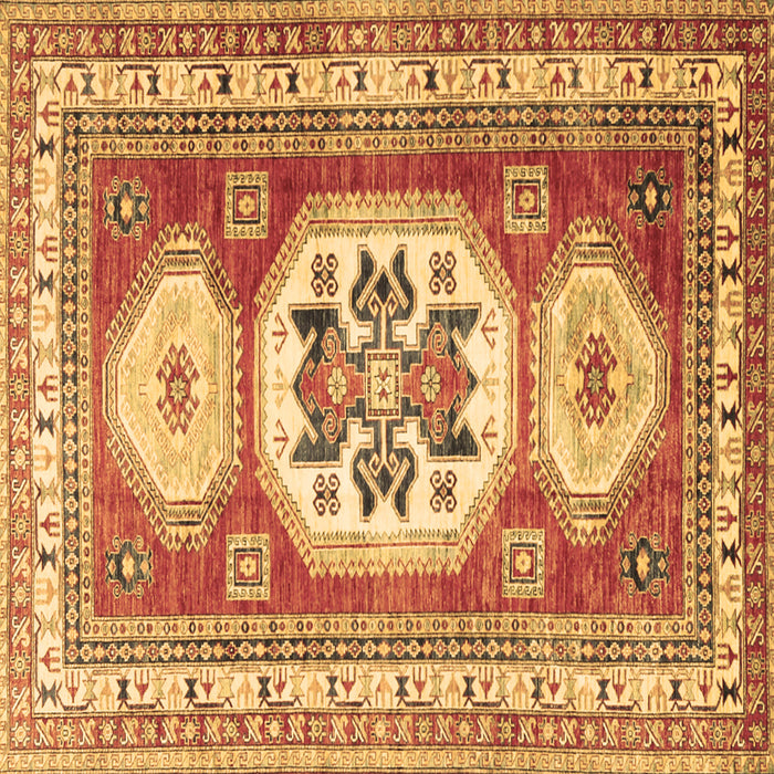 Square Geometric Brown Traditional Rug, tr3008brn