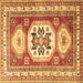 Square Geometric Brown Traditional Rug, tr3008brn