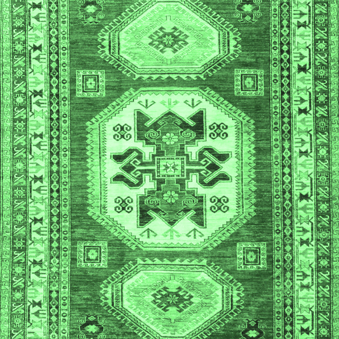 Geometric Emerald Green Traditional Rug, tr3008emgrn
