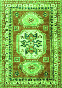 Geometric Green Traditional Rug, tr3008grn