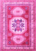Machine Washable Geometric Pink Traditional Rug, wshtr3008pnk