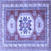 Square Geometric Blue Traditional Rug, tr3008blu