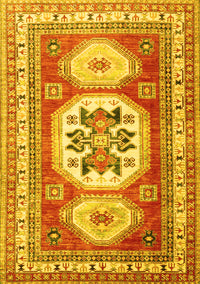 Geometric Yellow Traditional Rug, tr3008yw