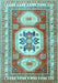 Geometric Light Blue Traditional Rug, tr3008lblu