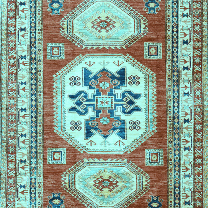 Geometric Light Blue Traditional Rug, tr3008lblu
