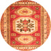 Machine Washable Geometric Orange Traditional Area Rugs, wshtr3008org