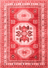 Geometric Red Traditional Rug, tr3008red