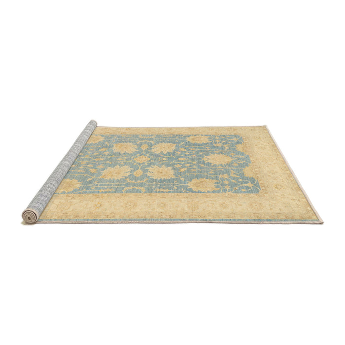 Sideview of Machine Washable Traditional Brown Gold Rug, wshtr3009