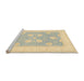 Sideview of Machine Washable Traditional Brown Gold Rug, wshtr3009