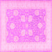 Square Oriental Pink Traditional Rug, tr3009pnk