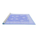 Sideview of Machine Washable Oriental Blue Traditional Rug, wshtr3009blu